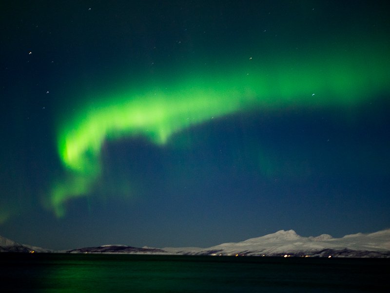 Zorza Polarna Tromso Alpy Lyngen Norwegia